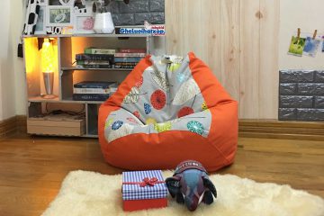 Gối xốp lười dáng giọt nước lá hoa cam GL L186 [S]