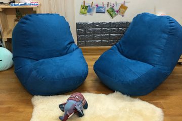 Ghế xốp dáng oval xanh cổ vịt da lộn size M GL O11 (M)