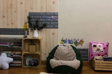 Ghế lười lê tam giác nhỏ phối xanh rêu GL L200 (S)