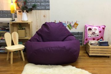 Ghế xốp dáng lê chất thô nilen tím GL L201 (L)