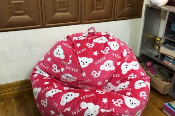 Ghế lười xốp lê chất nhung gấu Misa hồng GL L194 (S)