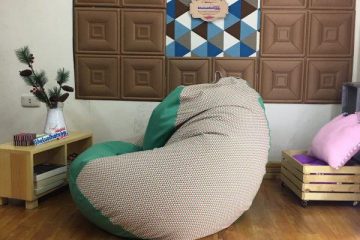 Ghế lười dáng lê họa tiết nhỏ phối xanh GL L230