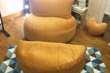 Ghế lười dáng sofa bán nguyệt vàng GL SF021