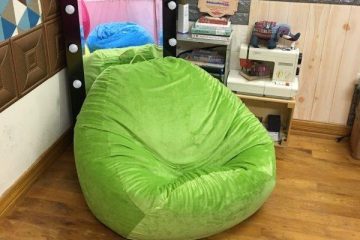 Gối lười hạt xốp Babykid chất nhung màu xanh lá GL L218