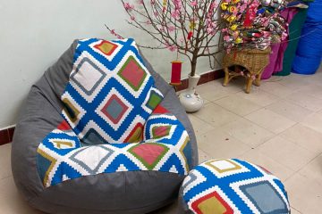 Gối lười Babykid hoạ tiết thoi răng cưa size S GL L086