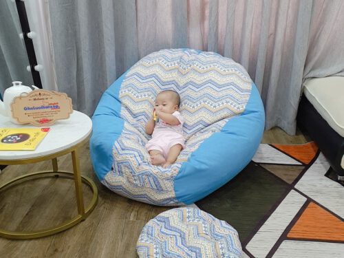 Gối lười Babykid họa tiết thổ cẩm vải thô nhật GL L101 (2)