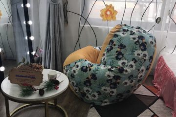 Ghế lười hạt xốp Babykid hoa lá mix vàng GL L119 [L]