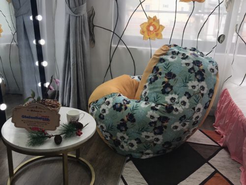Ghế lười hạt xốp Babykid hoa lá mix vàng GL L119(3)