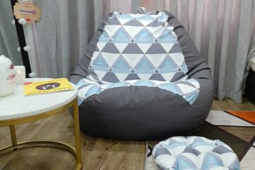 Gối lười hạt xốp vải lụa cotton mix kaki chun GL L107