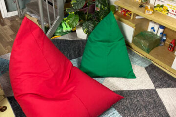 Ghế lười hạt xốp Babykid vải thô chun đỏ GL T013 ( S )