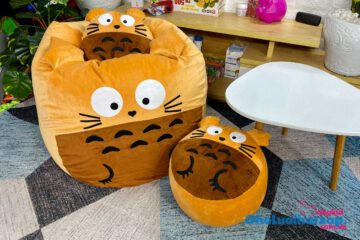 Ghế lười hạt xốp vải nhung cao cấp hình totoro nhiều màu GL L2102
