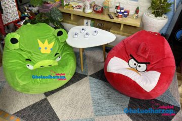 Ghế lười heo xanh lá vải nhung GL L2112