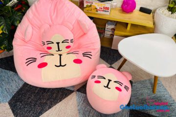 Gối lười BBK Mèo mắt cười vải nhung cao cấp size XL GL L2109